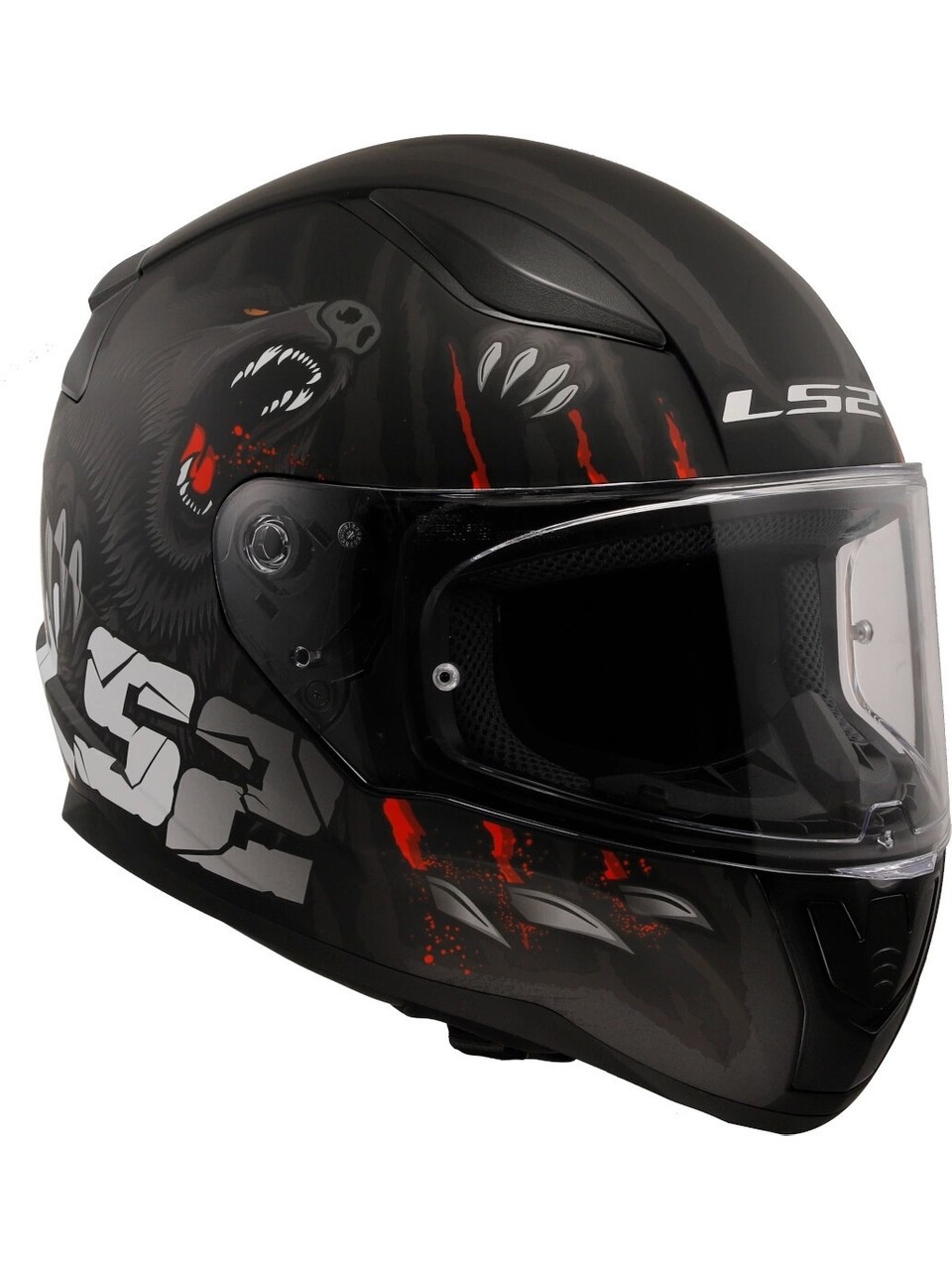 LS2 RAPID 2 CLAWN MAT SİYAH-GRİ-KIRMIZI KASK